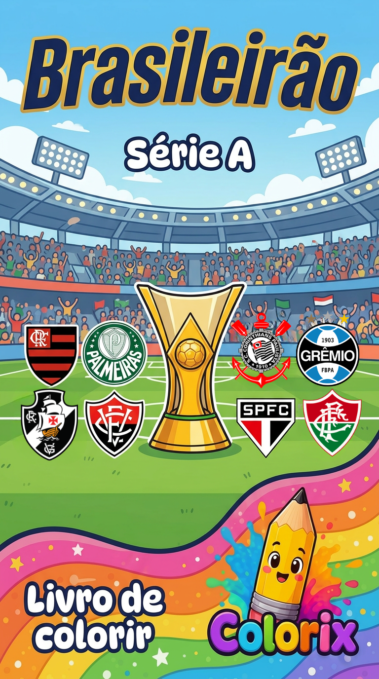 Capa do livro de colorir Brasileirão 2026